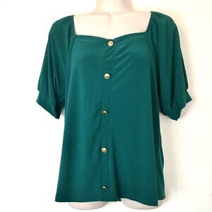 Elie McCarthy,  Dark Green Top, Petite Medium